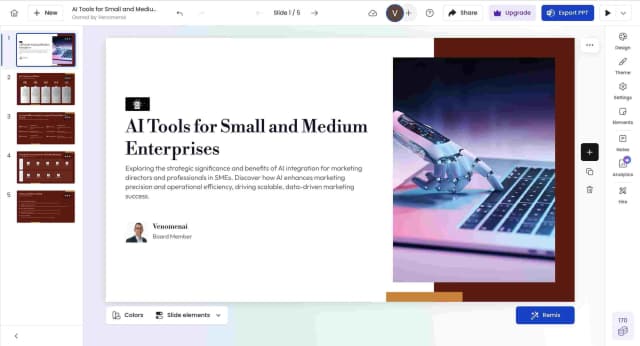 PresentationsAI interface