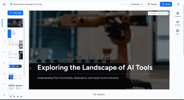 SlideSpeak AI interface